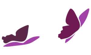 Two purple butterflies floating