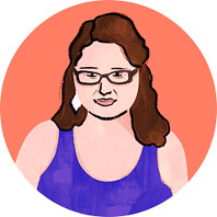 An illustrated portrait of advocate Amber.