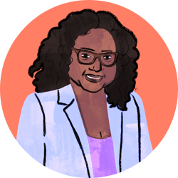 An illustrated portrait of advocate Gabrielle.