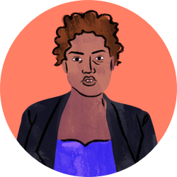 An illustrated portrait of advocate Jokiva.