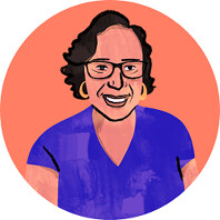 An illustrated portrait of advocate Racquel.