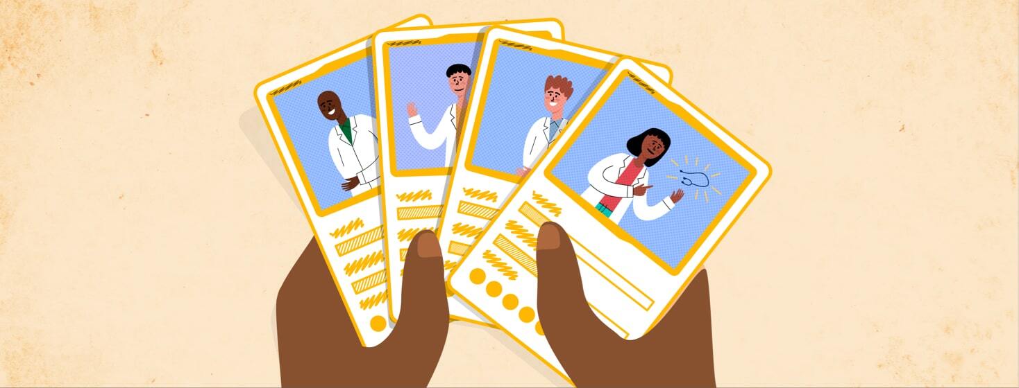 stat cards of different doctors