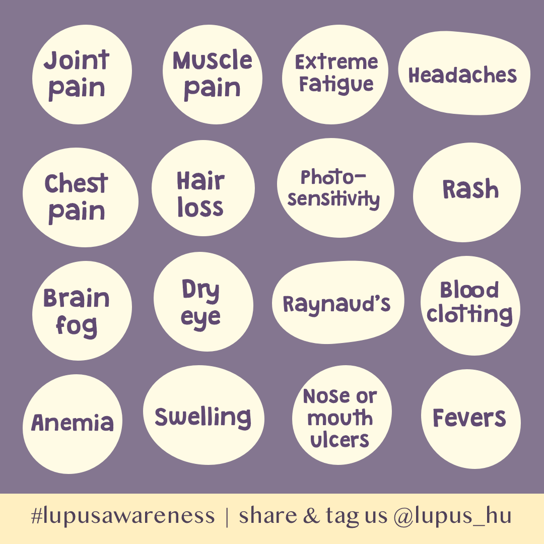 lupus symptom bingo card