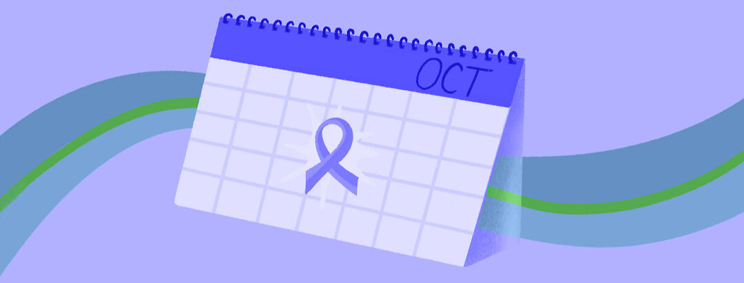 Calendar with a lupus awareness ribbon marking one of the dates.