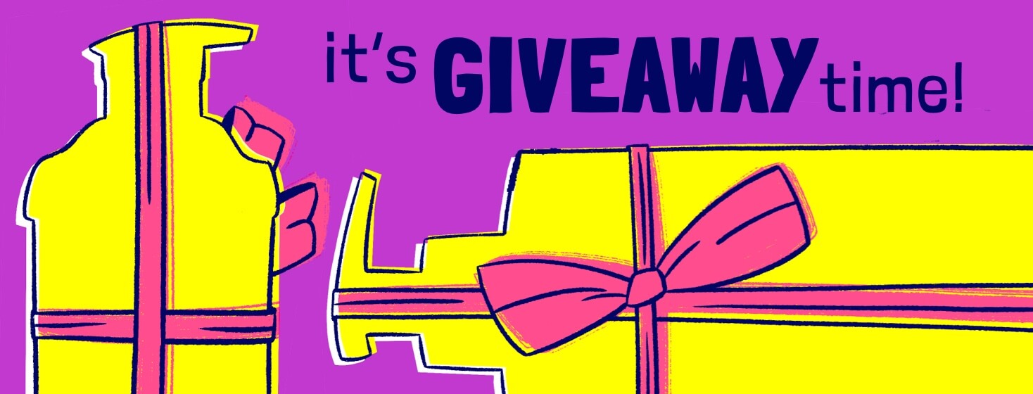 2 bottles of bubble bath wrapped in gift paper