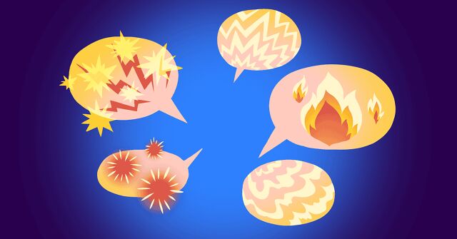 A bunch of images representing lupus symptoms form a circle of speech bubbles